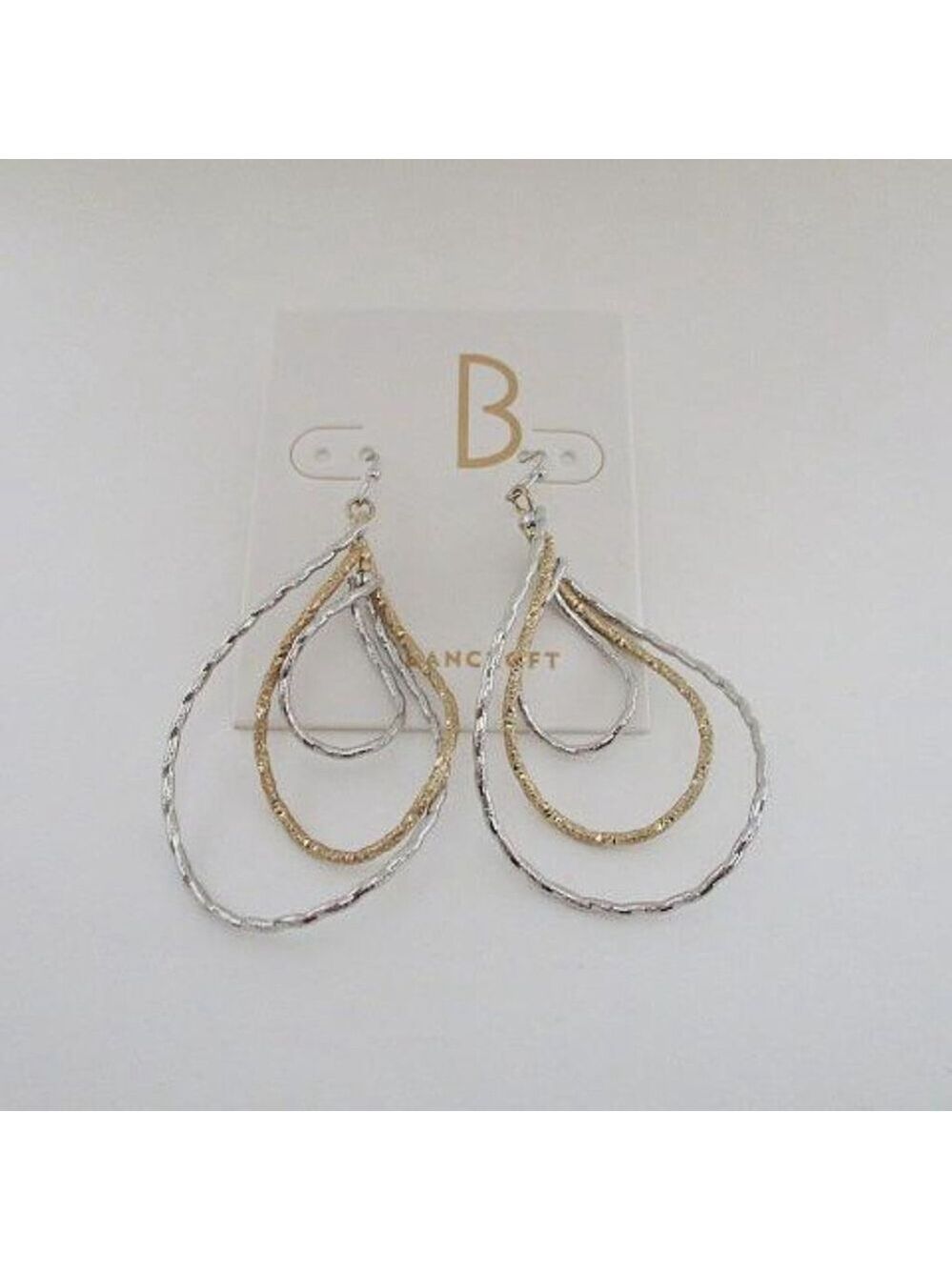 Bancroft Gold and Silver Teardrop Earrings